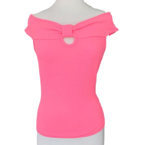 NWOT Hot Pink Off the Shoulder Top | Large - Picture 3 of 3